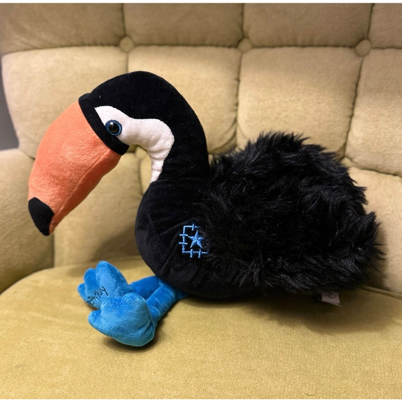 Scentsy Buddy Toucan Plush Stuffed Animal Black Orange Beak Blue Feet Retired - Picture 9 of 16